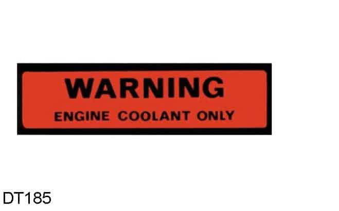 Decal: Engine Coolant  74-78 Firebird